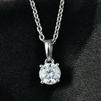 Royal Bali Collection - D'Joy Moissanite Solitaire Pendant in Platinum Overlay Sterling Silver with Chain (Size 20)_4435030_1