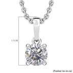 Royal Bali Collection - D'Joy Moissanite Solitaire Pendant in Platinum Overlay Sterling Silver with Chain (Size 20)_4435030_5