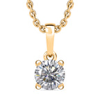 Royal Bali Collection - D'Joy Moissanite Solitaire Pendant in Yellow Gold Plated Sterling Silver with Chain (Size 20)_4435033