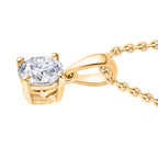Royal Bali Collection - D'Joy Moissanite Solitaire Pendant in Yellow Gold Plated Sterling Silver with Chain (Size 20)_4435033_3