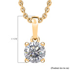 Royal Bali Collection - D'Joy Moissanite Solitaire Pendant in Yellow Gold Plated Sterling Silver with Chain (Size 20)_4435033_5