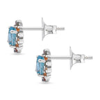 3 Piece Set - D'Joy Blue Zircon & Multi Sapphire Ring (Size - O), Pendant and Earring in Rhodium Overlay Sterling Silver 7.74 Ct._4436467_8