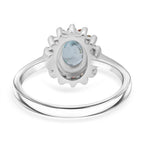 3 Piece Set - D'Joy Blue Zircon & Multi Sapphire Ring (Size - S), Pendant and Earring in Rhodium Overlay Sterling Silver 7.74 Ct._4436471_4