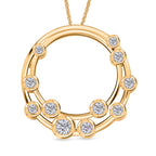 D'Joy - Moissanite Bubble Pendant with Chain (Size - 20) in 18K Vermeil Yellow Gold Plated Sterling Silver_4439775