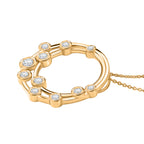 D'Joy - Moissanite Bubble Pendant with Chain (Size - 20) in 18K Vermeil Yellow Gold Plated Sterling Silver_4439775_3