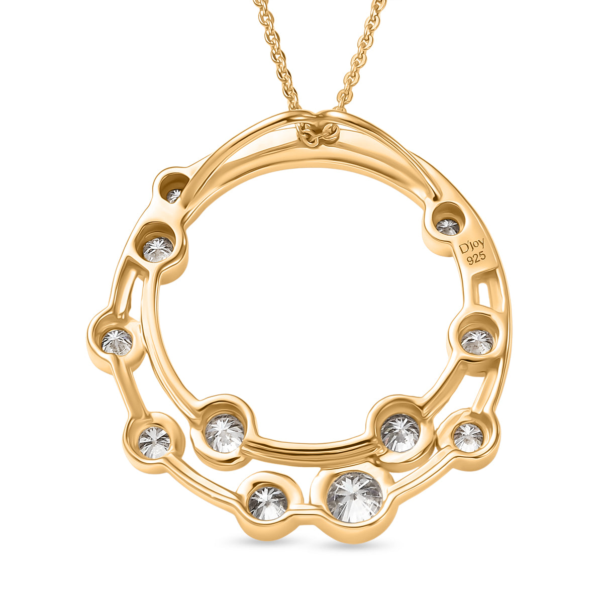 Moissanite Circle set(cp) in 18K Yellow Gold Sterling Silver V32680528 5