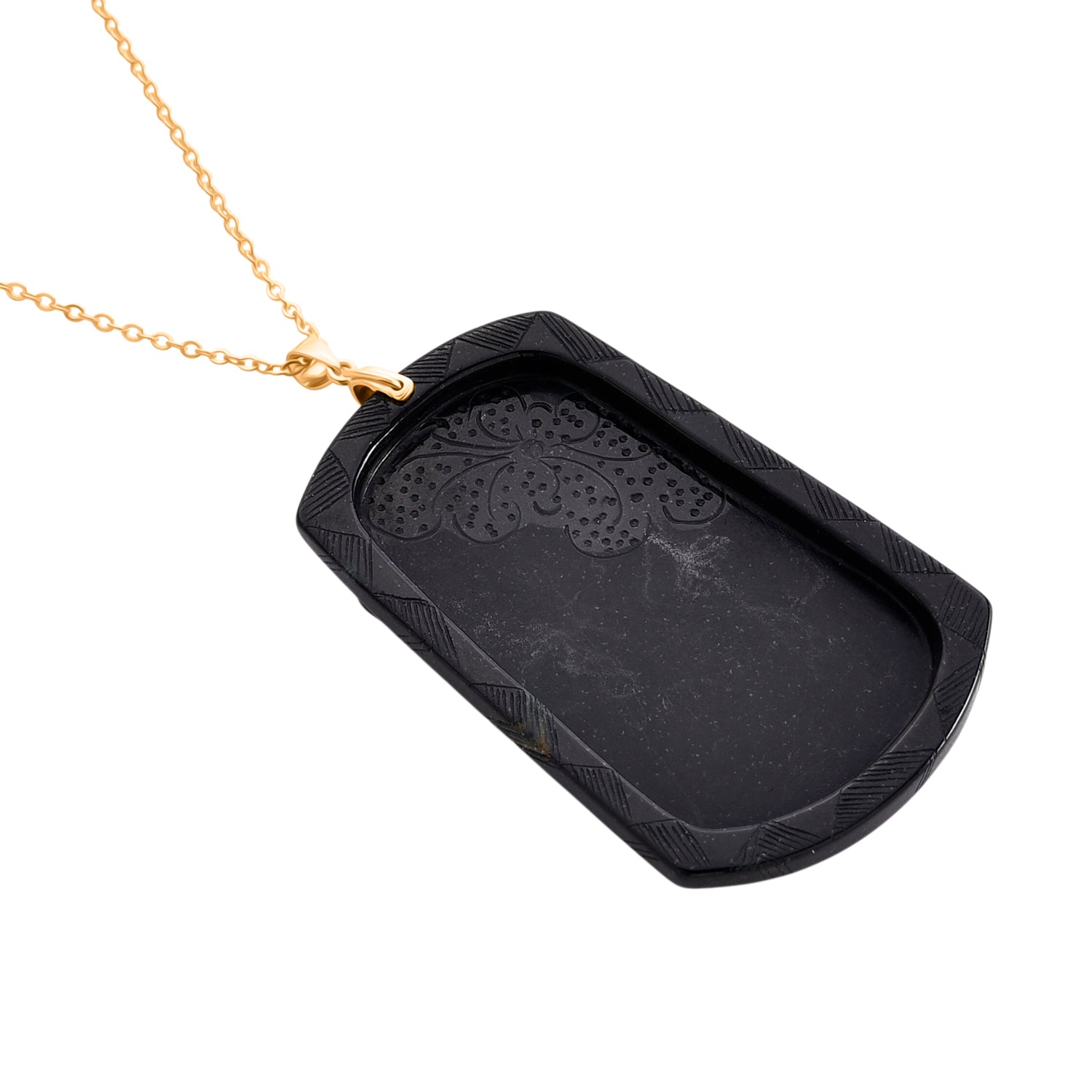Natural Boots Black Jade Dragon Pendant with Chain (Size - 20) in Yellow Gold Plated Sterling Silver 100 Ct. V32535001 5