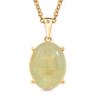 Yellow Prehnite Pendant with Chain (Size 20) Stainless Steel  9.152  Ct._4441295