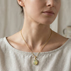 Yellow Prehnite Pendant with Chain (Size 20) Stainless Steel  9.152  Ct._4441295_1
