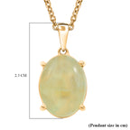 Yellow Prehnite Pendant with Chain (Size 20) Stainless Steel  9.152  Ct._4441295_5