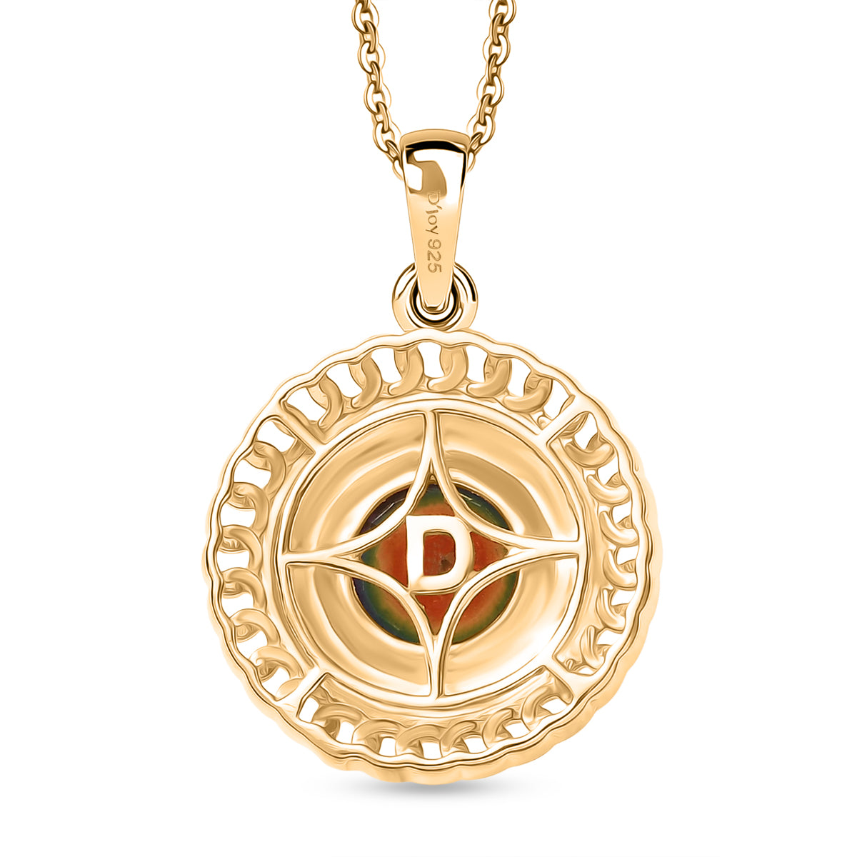 D'Joy Nebula Quartz Doublet Pendant with Chain (Size 20) in Yellow Gold Plated Sterling Silver 3.51 Ct. V32555624 5