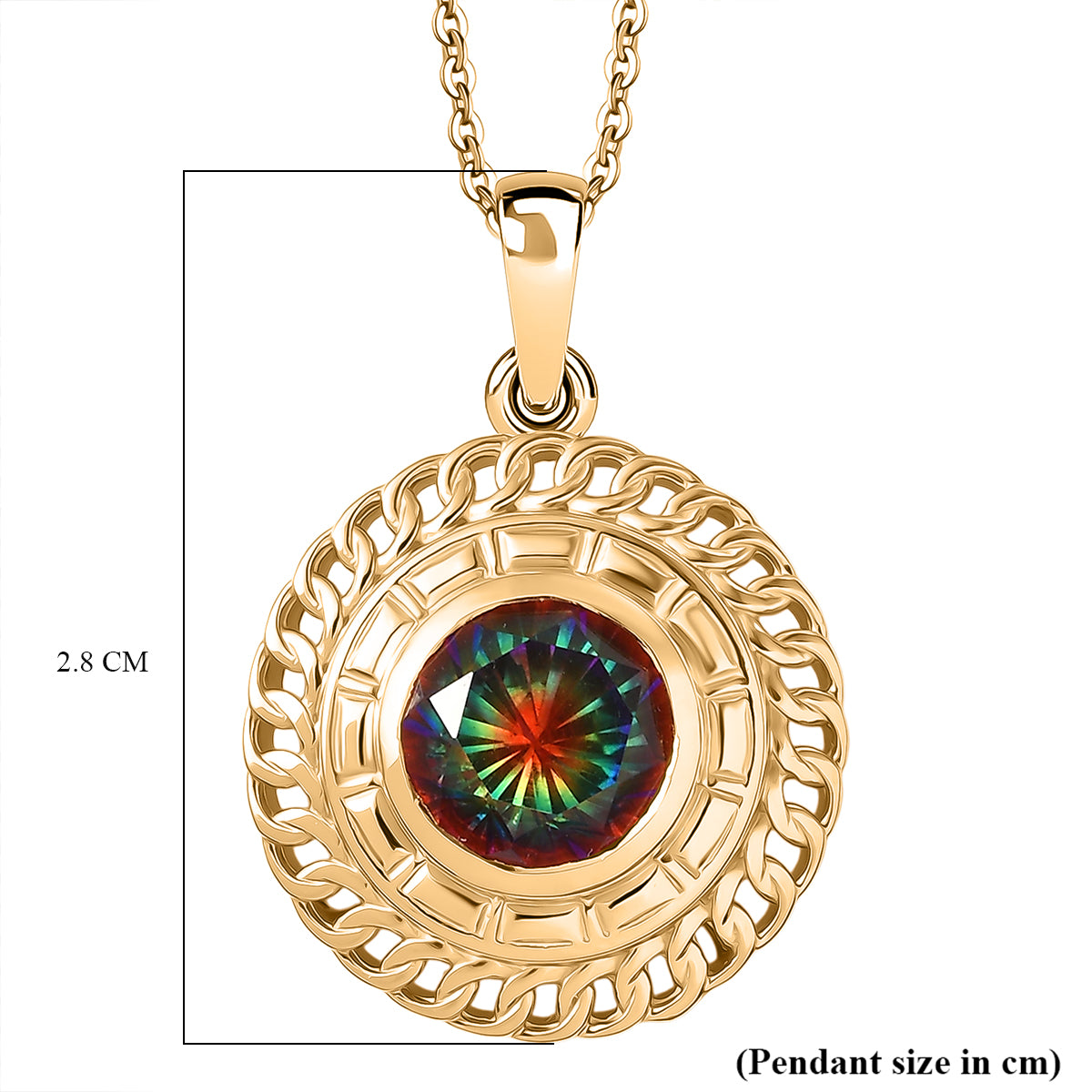 D'Joy Nebula Quartz Doublet Pendant with Chain (Size 20) in Yellow Gold Plated Sterling Silver 3.51 Ct. V32555624 6