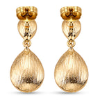 Set of 2 - Green Crystal Pear Dangling Earring with Push Back in Yellow Gold Tone_4444233_4