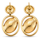 Set of 2 - Green Crystal Pear Dangling Earring with Push Back in Yellow Gold Tone_4444233_7