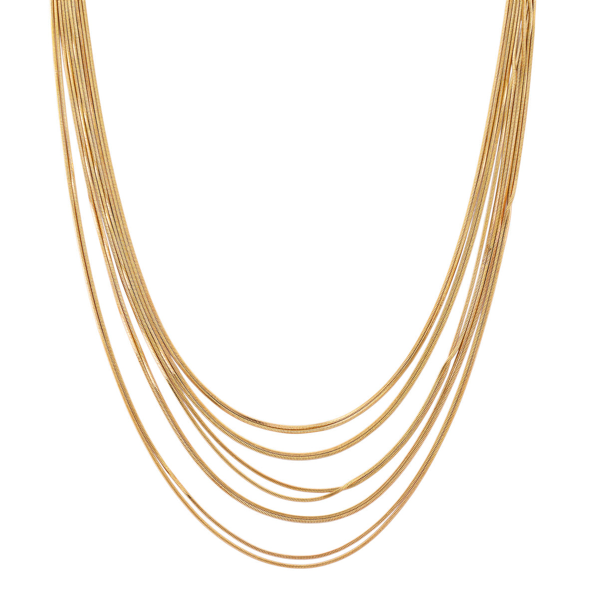 Set of 2 - Twisted Strand Bracelet (Size - 7+2 Ext) &amp; Necklace (18+2 Ext) in Yellow Gold Tone V32639641 3