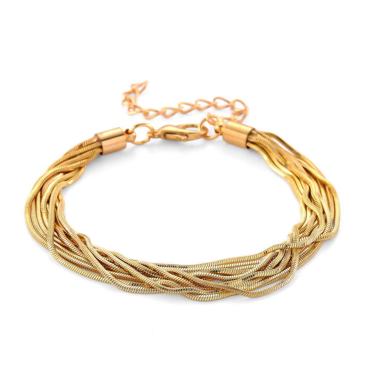 Set of 2 - Twisted Strand Bracelet (Size - 7+2 Ext) &amp; Necklace (18+2 Ext) in Yellow Gold Tone V32639641 6