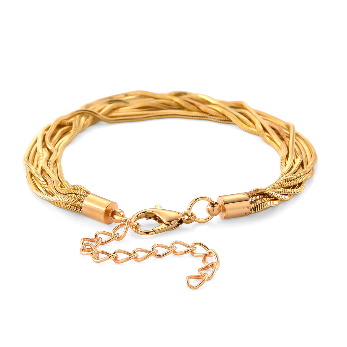 Set of 2 - Twisted Strand Bracelet (Size - 7+2 Ext) &amp; Necklace (18+2 Ext) in Yellow Gold Tone V32639641 7