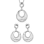 Set of 2 - Necklace (Size - 20+2) & Earring with Push Back in Silver Tone_4444321