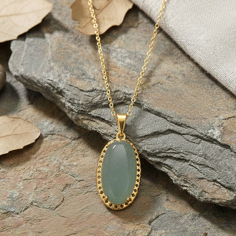 Green Aventurine Pendant with Chain (Size 19-2 Ext) 25.00 Ct. V32354801 1