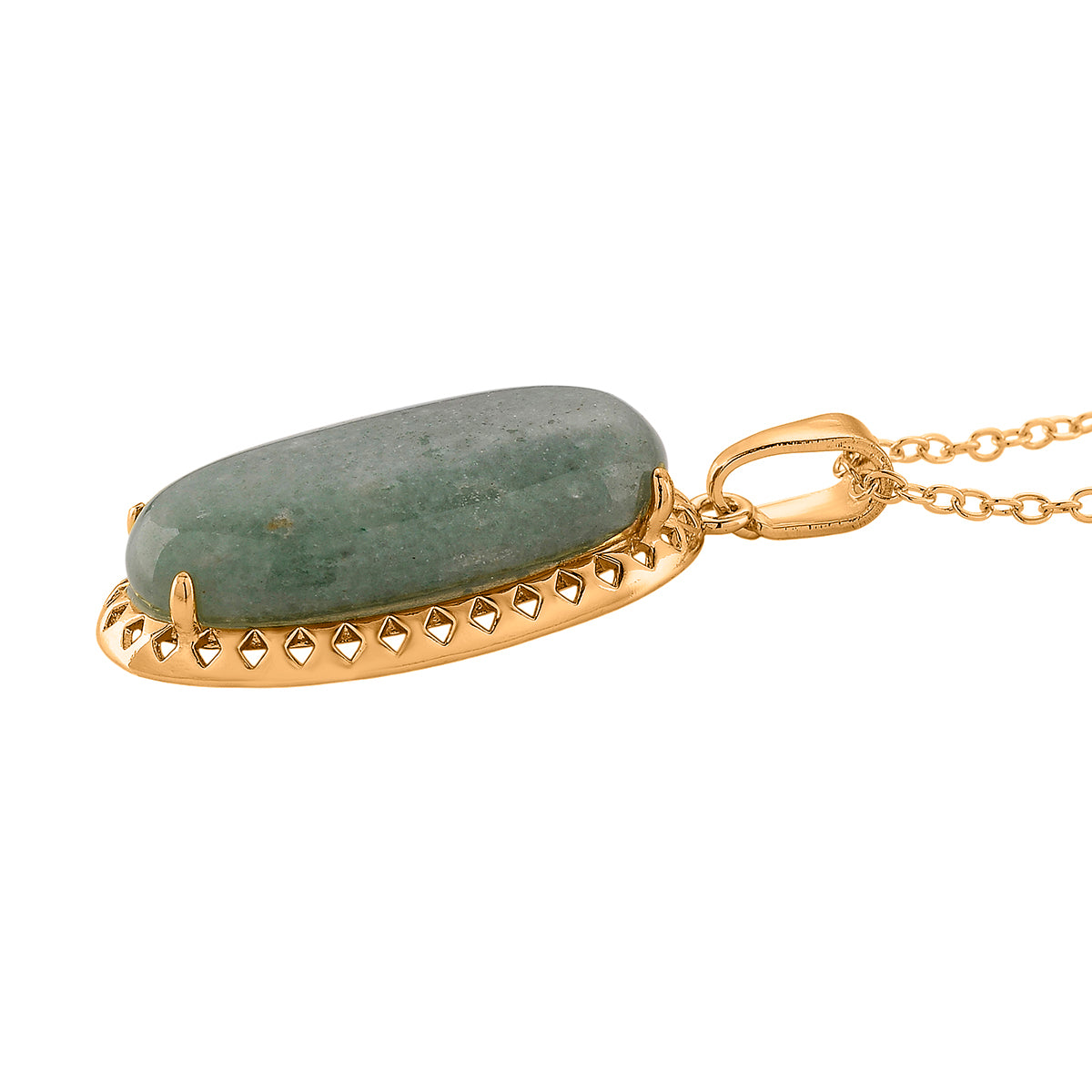 Green Aventurine Pendant with Chain (Size 19-2 Ext) 25.00 Ct. V32354801 3