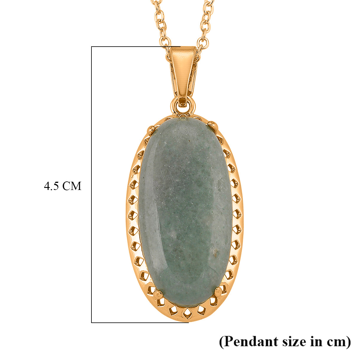 Green Aventurine Pendant with Chain (Size 19-2 Ext) 25.00 Ct. V32347837 6