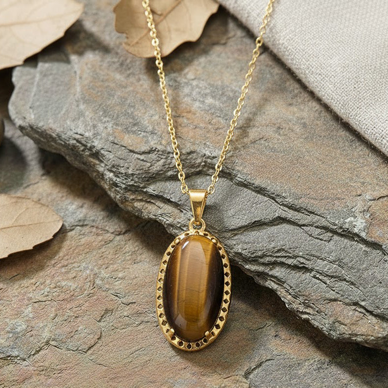 Tigers Eye Pendant with Chain (Size 19-2 Ext) 25.00 Ct. V32363108 1