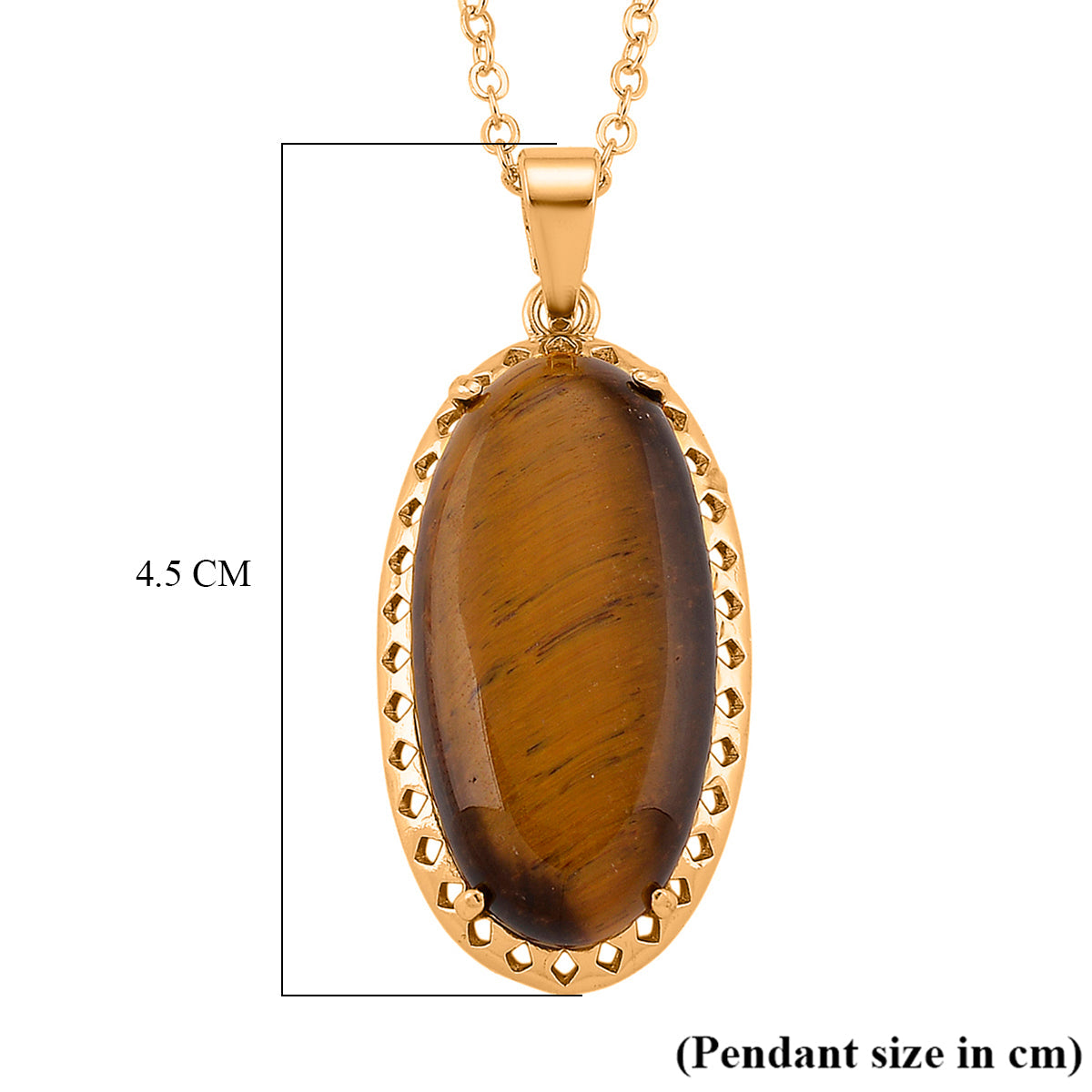 Tigers Eye Pendant with Chain (Size 19-2 Ext) 25.00 Ct. V32363108 6