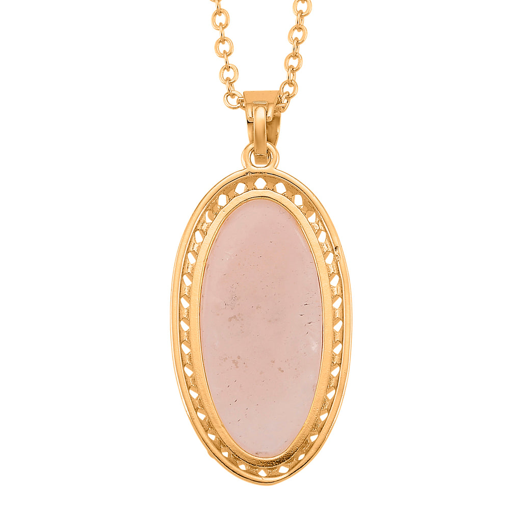 Rose Quartz Pendant with Chain (Size 19+2 Ext) 25.00 Ct._4445170_4