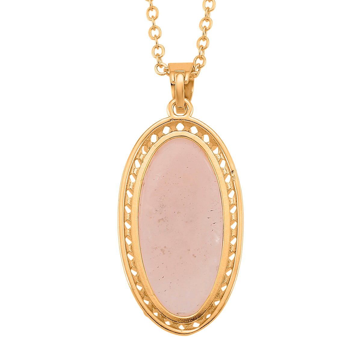 Rose Quartz Pendant with Chain (Size 19-2 Ext) 25.00 Ct. V32366305 4