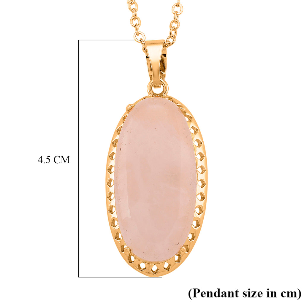 Rose Quartz Pendant with Chain (Size 19+2 Ext) 25.00 Ct._4445170_6