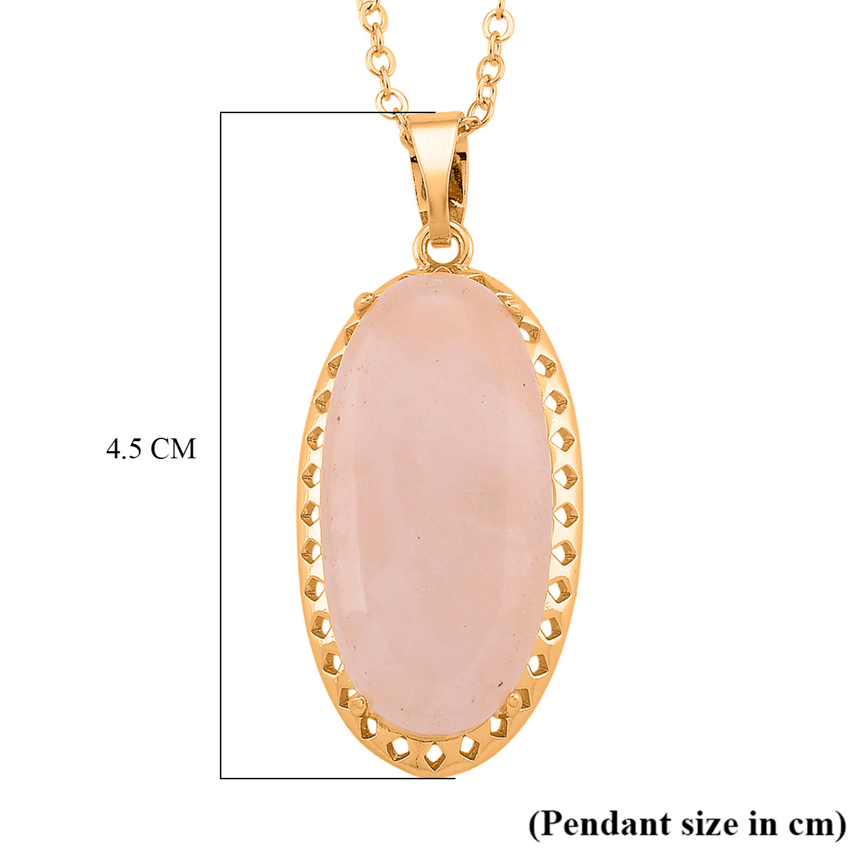 Rose Quartz Pendant with Chain (Size 19-2 Ext) 25.00 Ct. V32366305 6