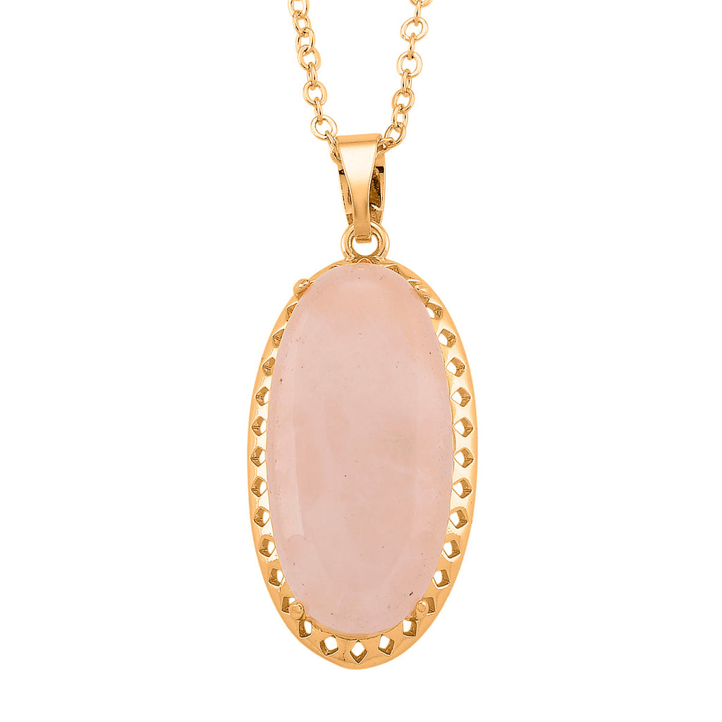 Rose Quartz Pendant with Chain (Size 19-2 Ext) 25.00 Ct.