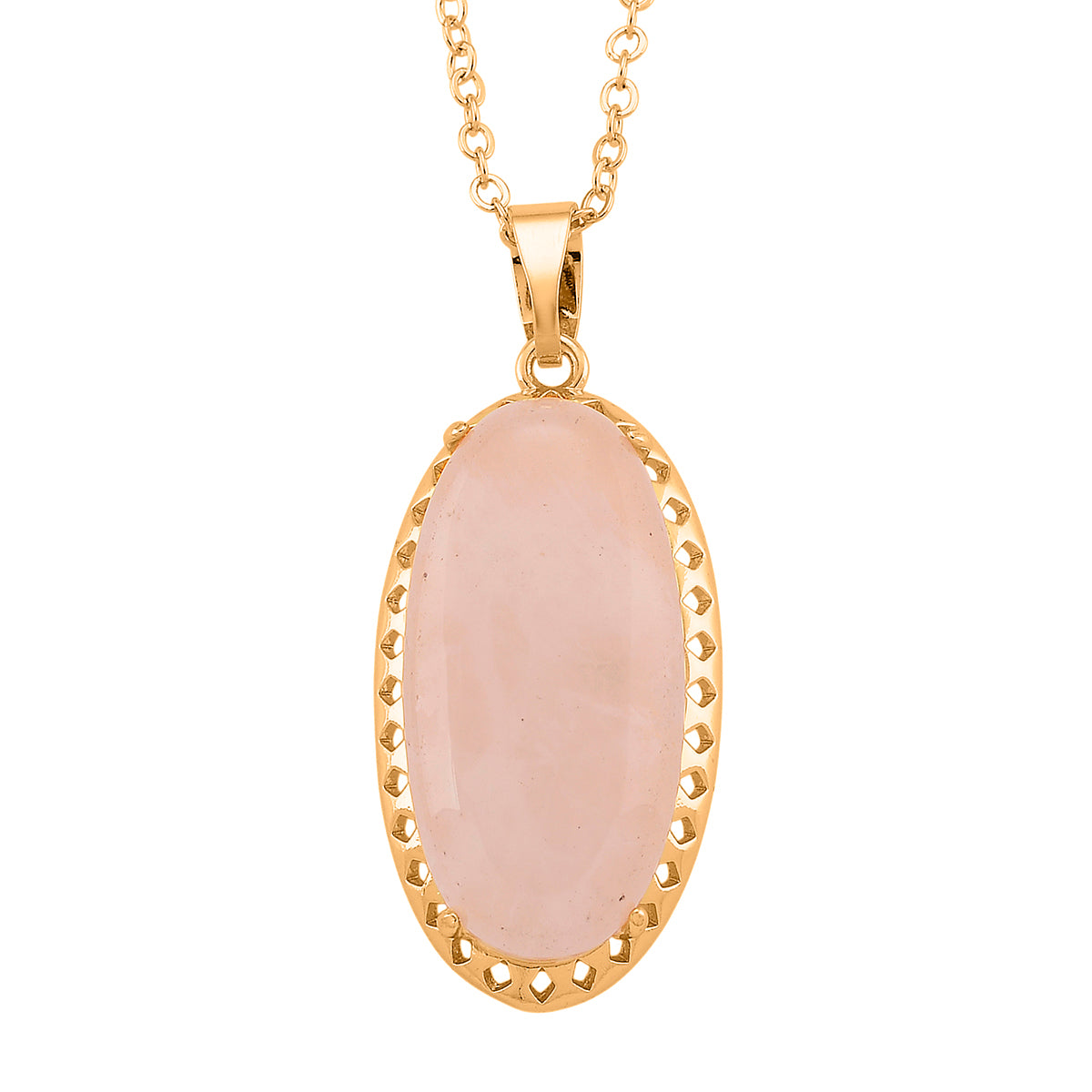Rose Quartz Pendant with Chain (Size 19-2 Ext) 25.00 Ct. V32358648 0
