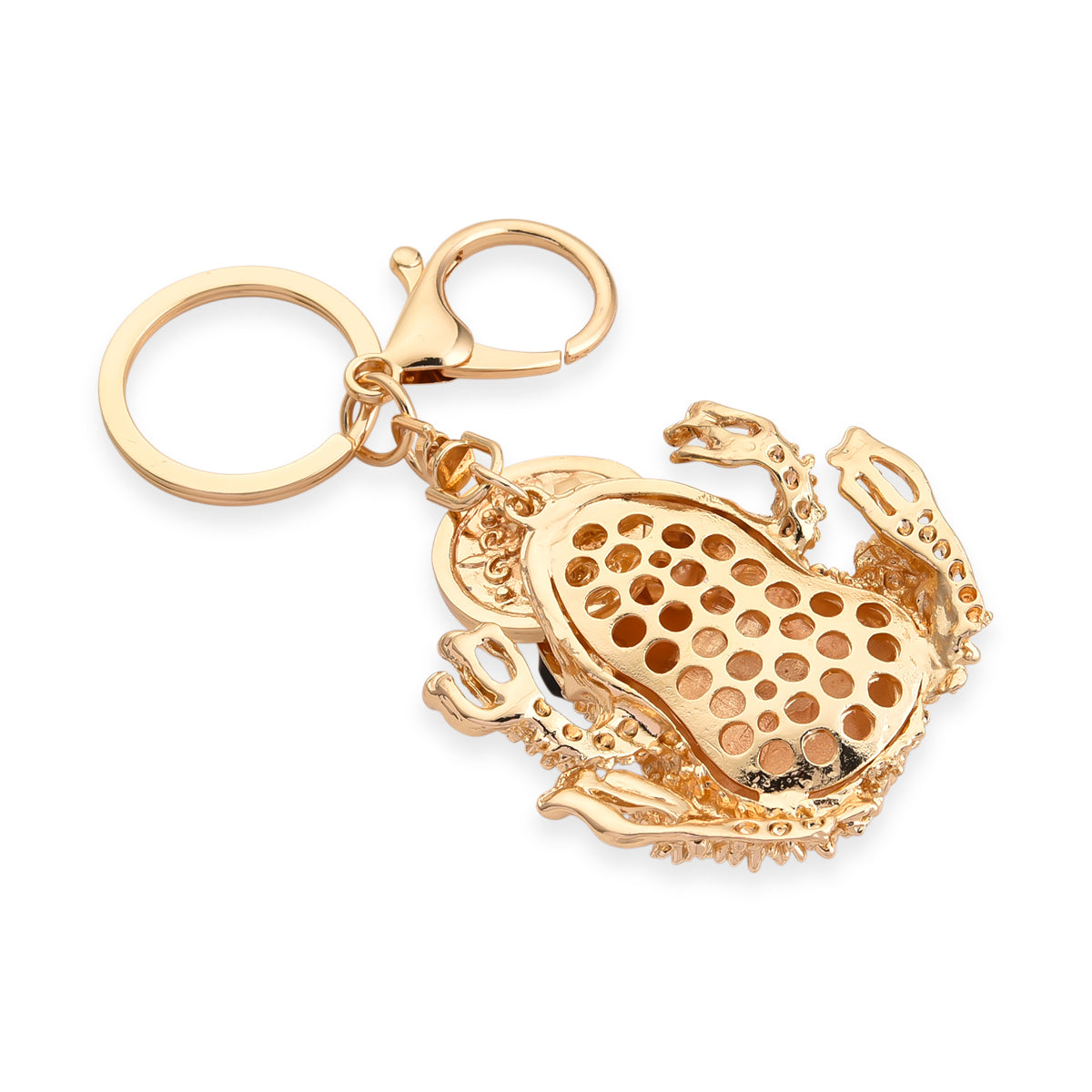 Set of 2 - Multi-Colour Crystal Keychain in Frog &amp; Elephant Design V32516667 4