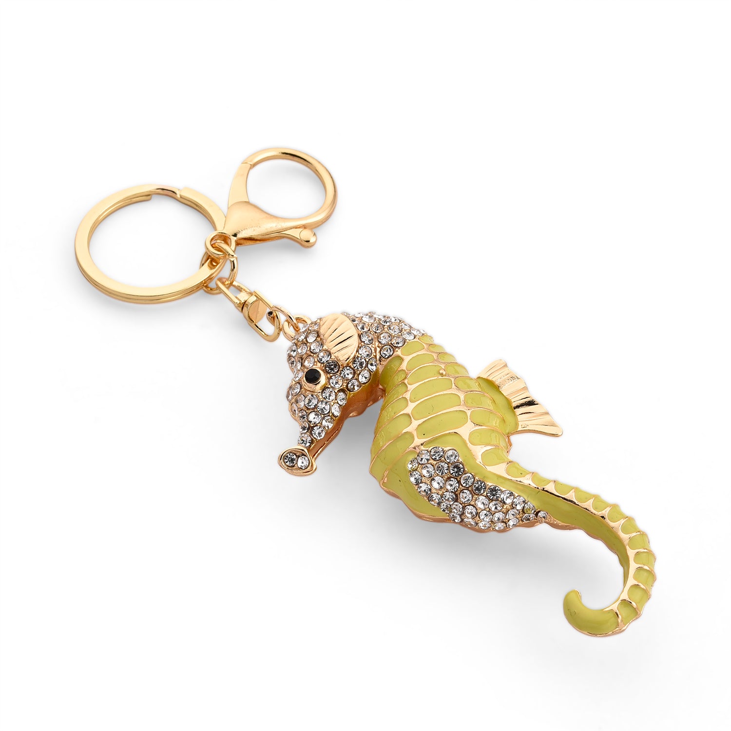 Set of 2 - Multi-Colour Crystal Keychain in Pineapple &amp; Seahorse Design V32513725 3