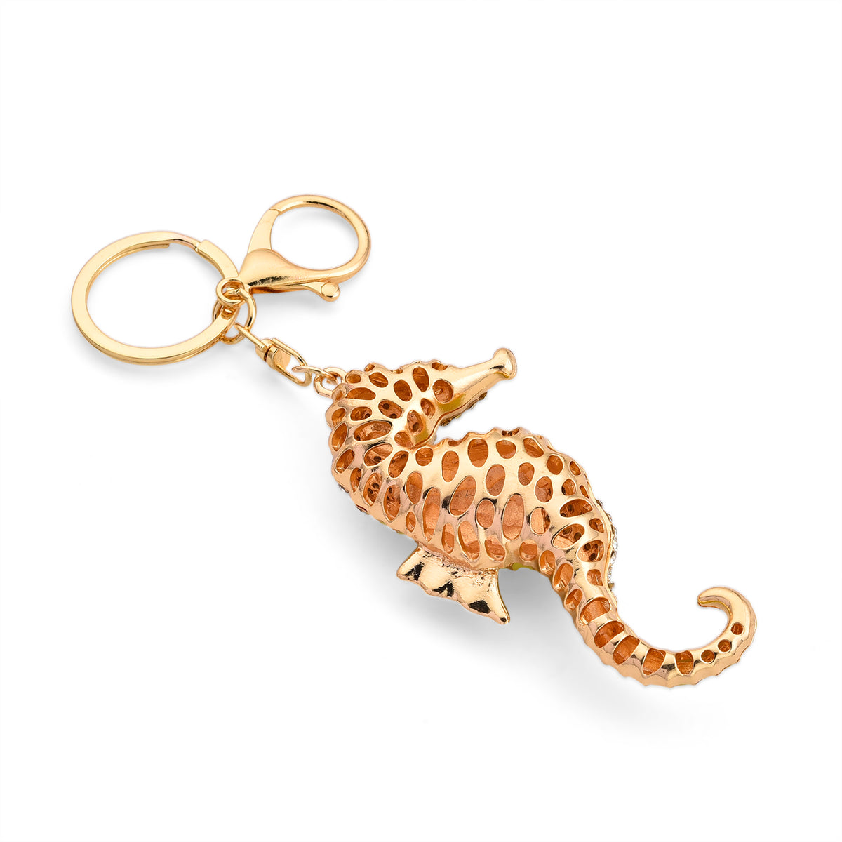 Set of 2 - Multi-Colour Crystal Keychain in Pineapple &amp; Seahorse Design V32513725 4