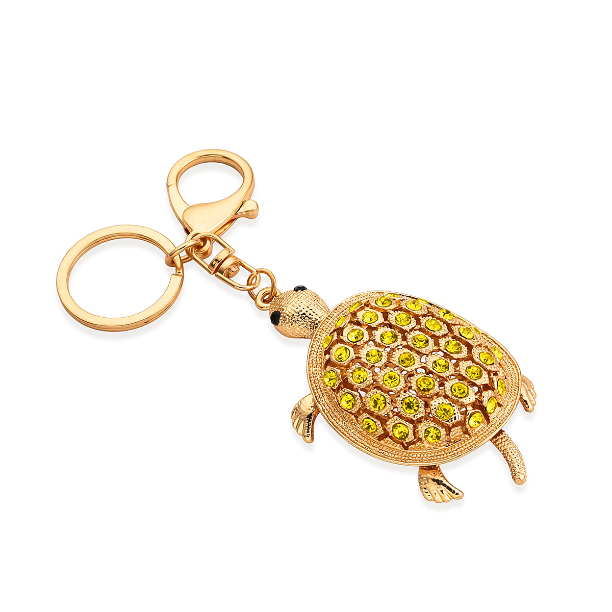Set of 2 - Multi-Color Crystal Keychain in Tortoise &amp; Rabbit Design V32512445 3