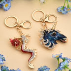 Set of 2 - Multi-Color Crystal Keychain in Unicorn & Dragon Design_4446115_1