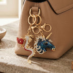 Set of 2 - Multi-Color Crystal Keychain in Unicorn & Dragon Design_4446115_2