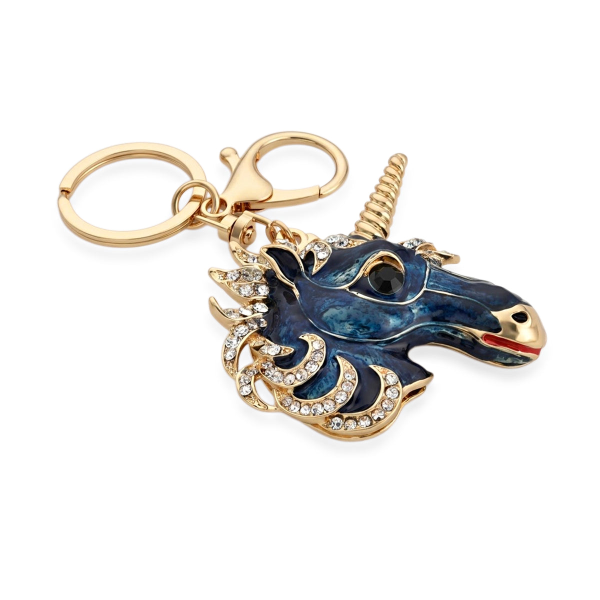 Set of 2 - Multi-Color Crystal Keychain in Unicorn &amp; Dragon Design V32515638 4
