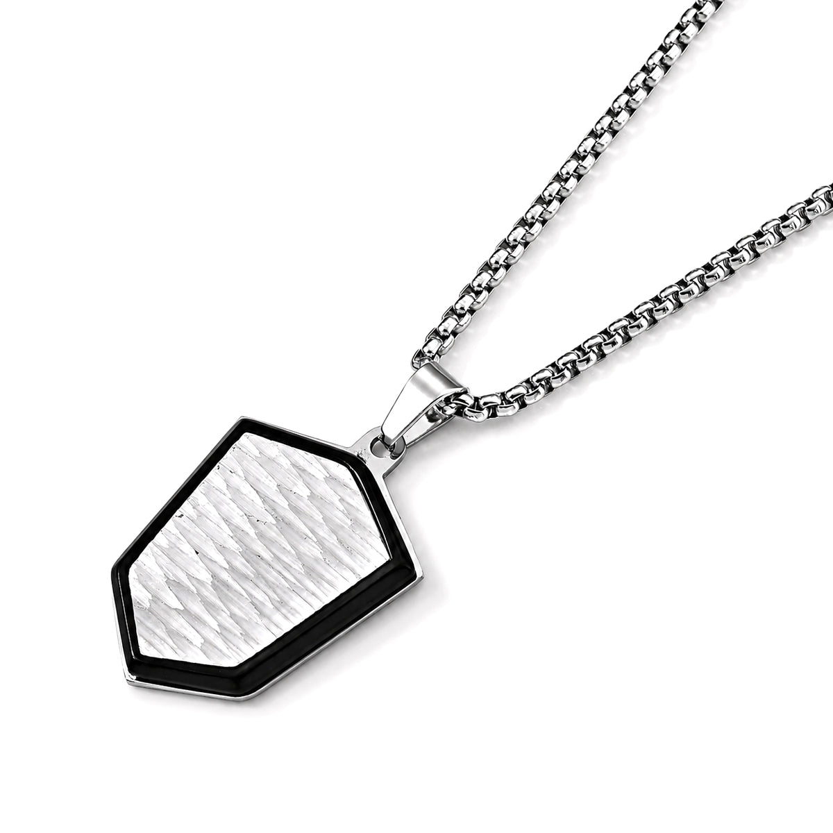 Shield Pendant with Chain (Size 24) &amp; Lobster Clasp in Two-Tone Plating V32514839 4