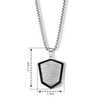 Shield Pendant with Chain (Size 24) & Lobster Clasp in Two-Tone Plating_4446140_4