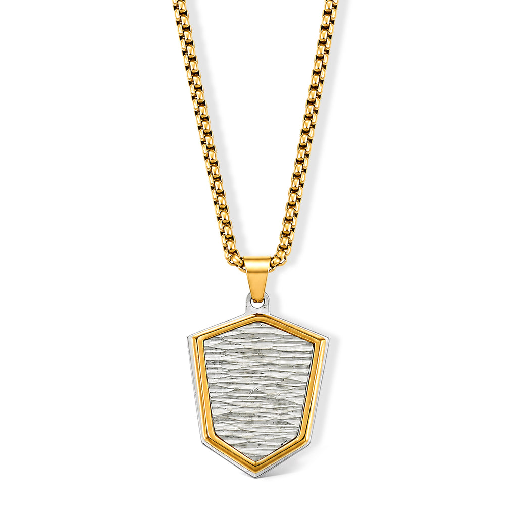 Shield Pendant with Chain (Size 24) & Lobster Clasp in Two-Tone Plating_4446141