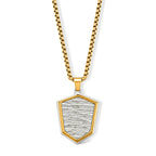 Shield Pendant with Chain (Size 24) & Lobster Clasp in Two-Tone Plating_4446141