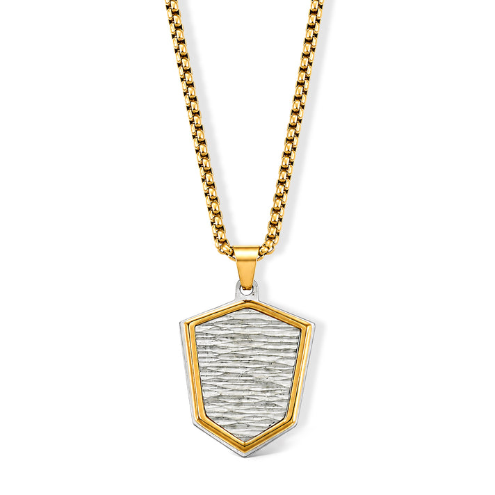 Shield Pendant with Chain (Size 24) &amp; Lobster Clasp in Two-Tone Plating 4446141 1
