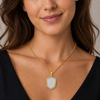 Shield Pendant with Chain (Size 24) & Lobster Clasp in Two-Tone Plating_4446141_1