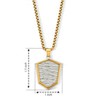 Shield Pendant with Chain (Size 24) & Lobster Clasp in Two-Tone Plating_4446141_4