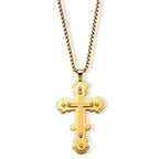 Cross Pendant with Chain (Size 24) & Lobster Clasp in Yellow Gold Tone_4446142