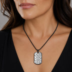Geometric Cracked Pendant with Chain (Size 24) & Lobster Clasp in Black Plating_4446145_1