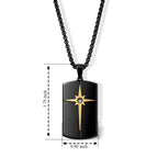 White Crystal Star Enamel Pendant with Chain (Size 24) & Lobster Clasp in Yellow and Black Tone_4446146_4